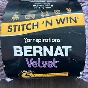 Beautiful 100% polyester yarn from Bernat velvet yarnspirations.